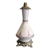 Porcelain Lamp Faience White Curtains Burgundy Renaissance Napoleon III