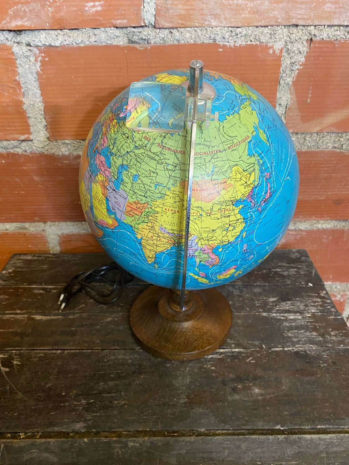 World Map Earth Globe Old TARIDE 1985 Model 90RL025 Vintage