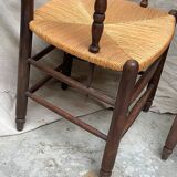 Pair of straw armchairs