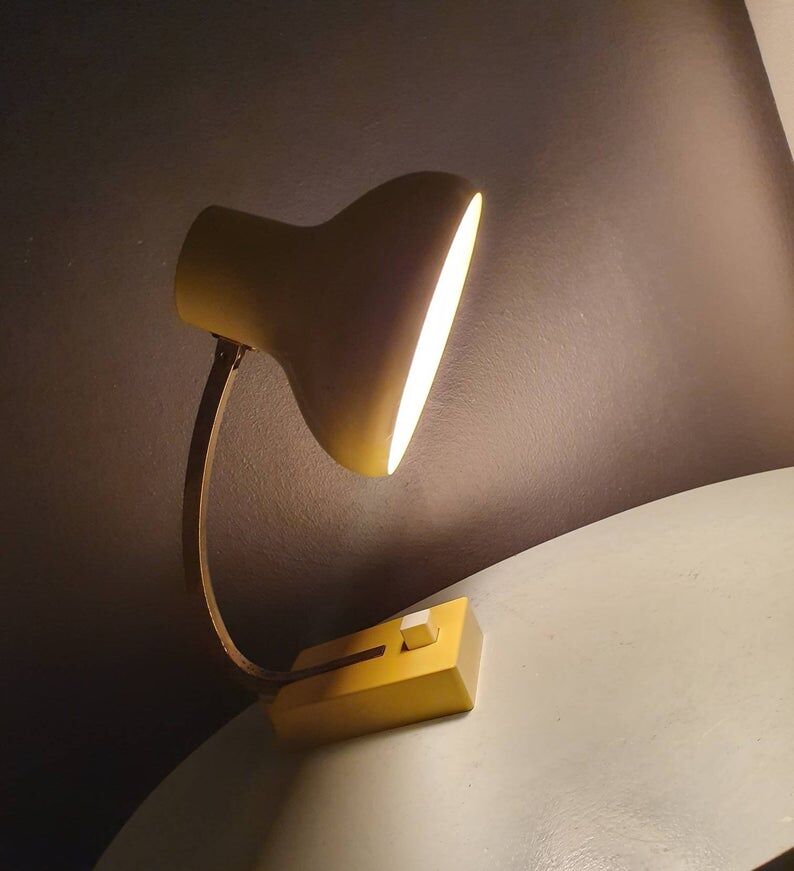 Yellow metal desk lamp 1970
