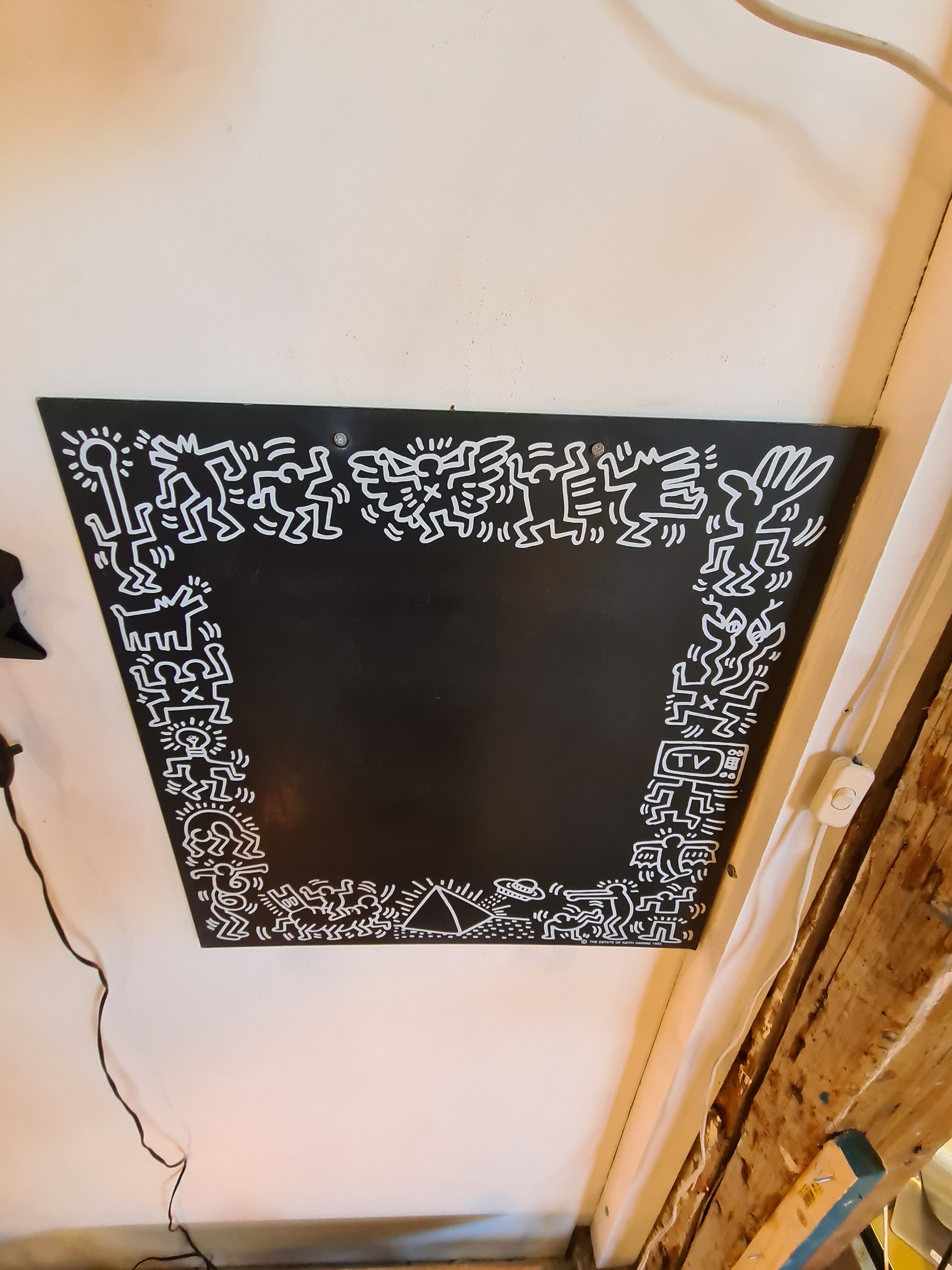 Slate painting Keith Haring "the estate" 1983 Villac edition