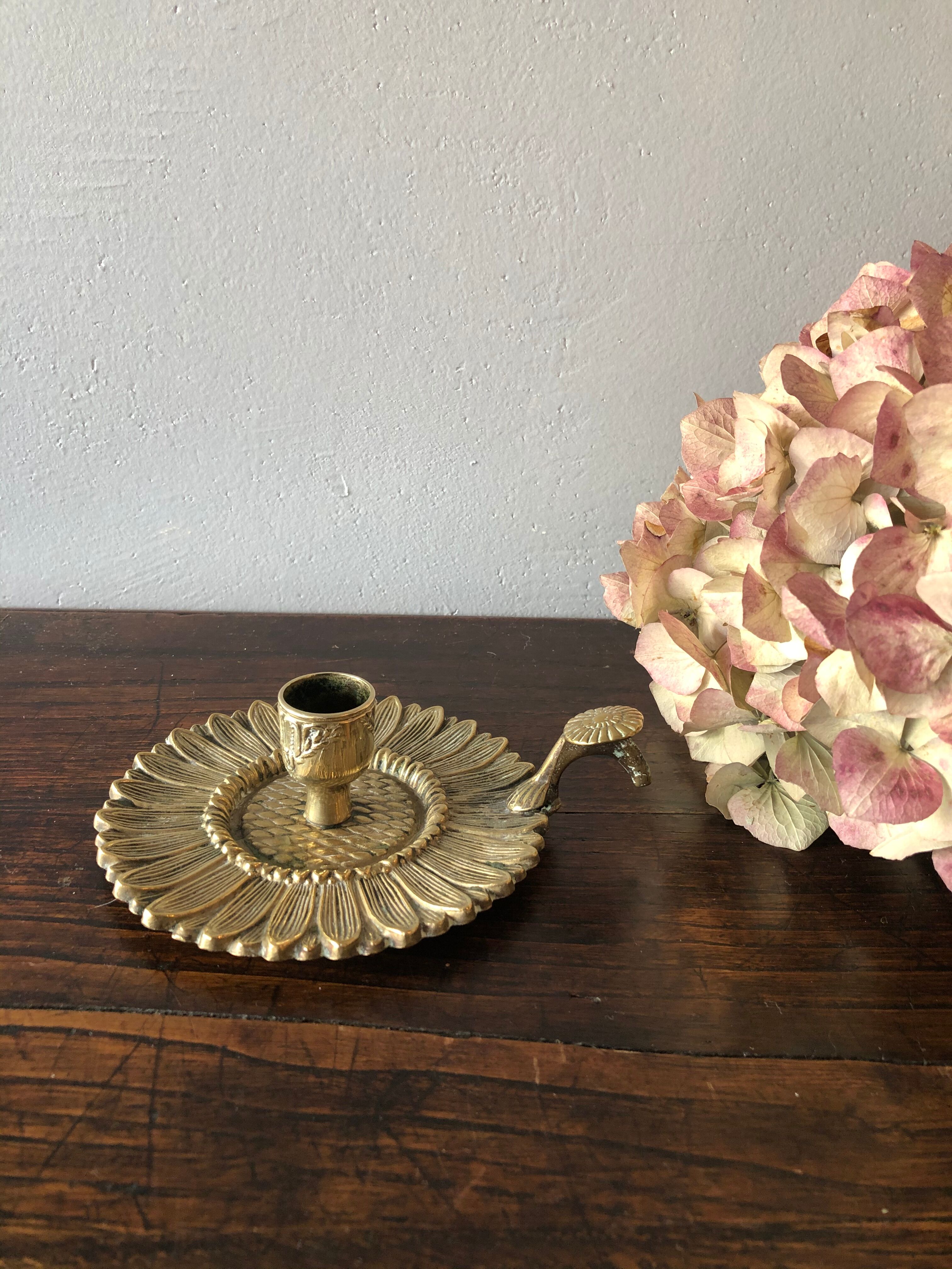 Brass hand-held candlestick