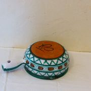 Salad bowl in the form of fondue pot, Robert Picault Vallauris, in enamelled ceramics, vintage 1950/60,