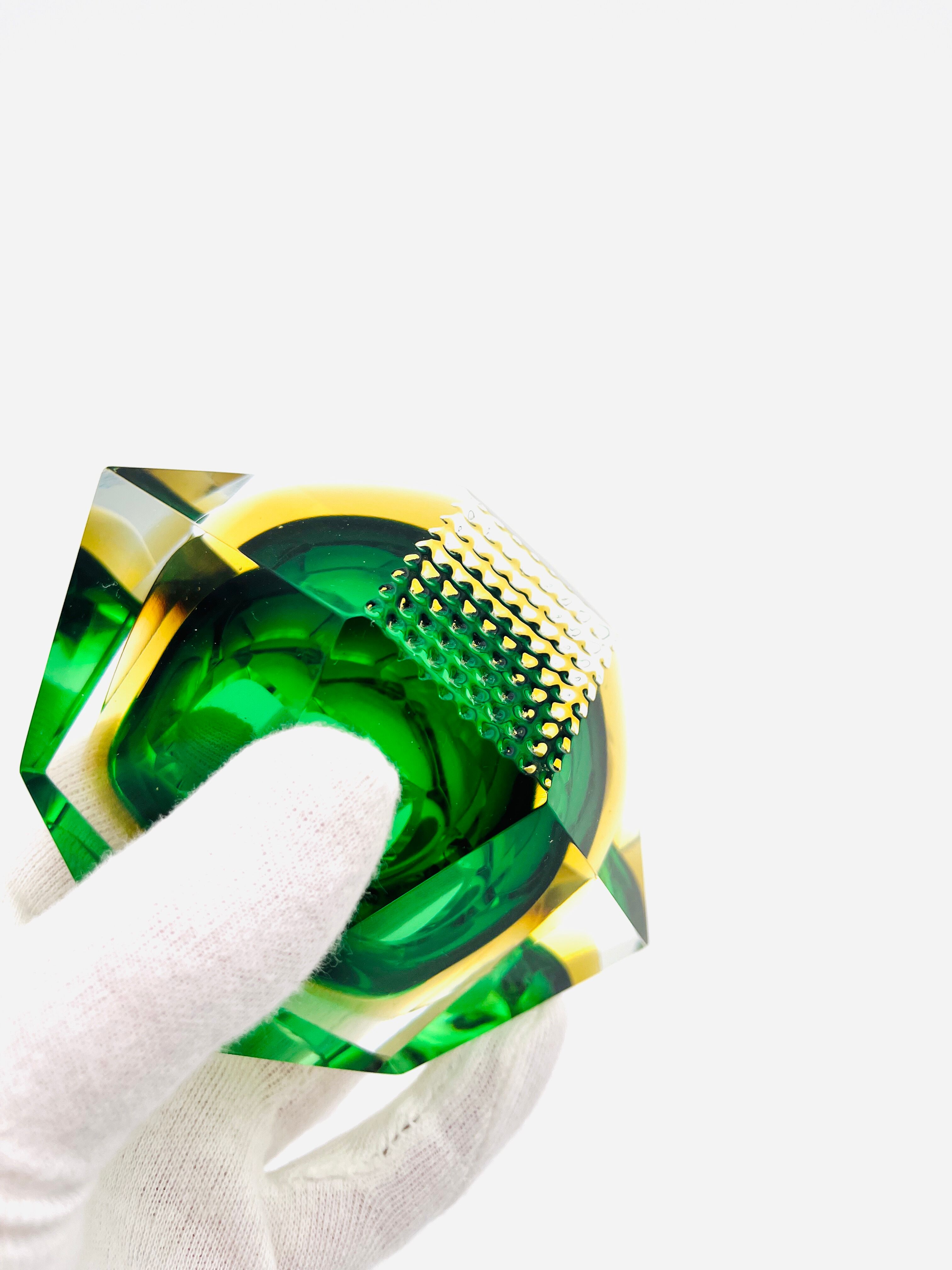 Murano bowl - Flavio Poli - Sommerso - Amber Green - Circa 1960