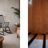 Vintage Mid-Century Finnish Modern Rocking Chair by I. Tapiovaara for Asko