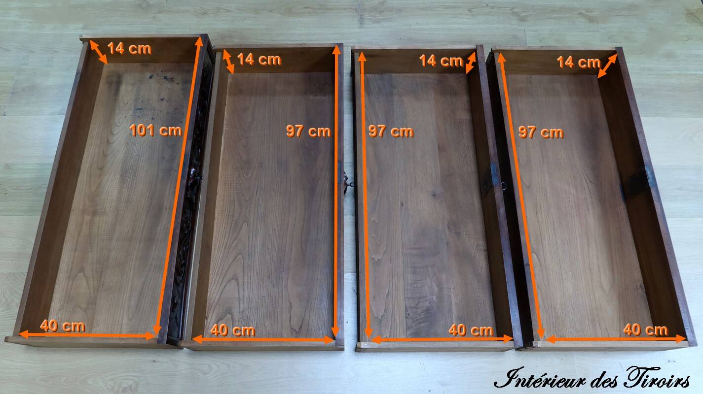 Walnut Commode by P. Guinand-Leglas, Renaissance style – 1920