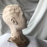 Buste tête en plâtre ancien de mannequin 1930