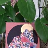 Pink sacred mountain illustration