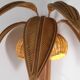 Pair of large "coconut/palm" wall lights in rattan