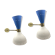 Pair Italian 50's bicolor design wall light