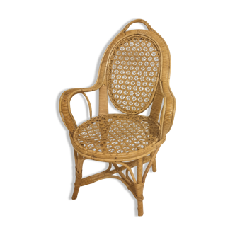 Old rattan armchair