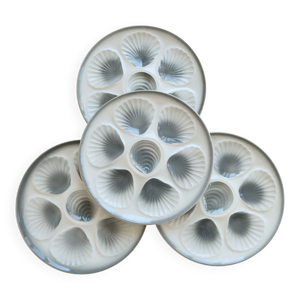 4 assiettes à huîtres - loups