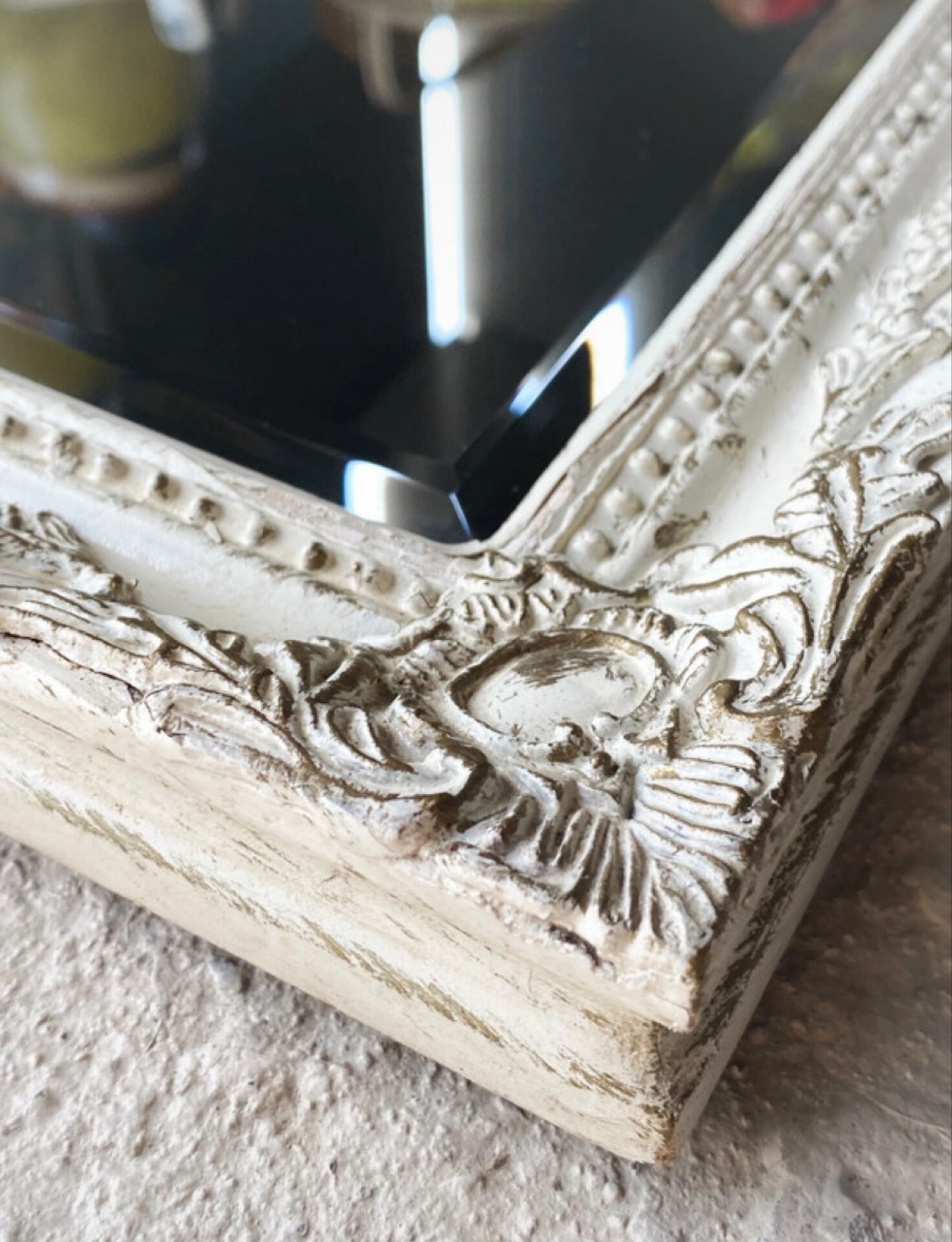 Antique bevelled mirror in Country House style