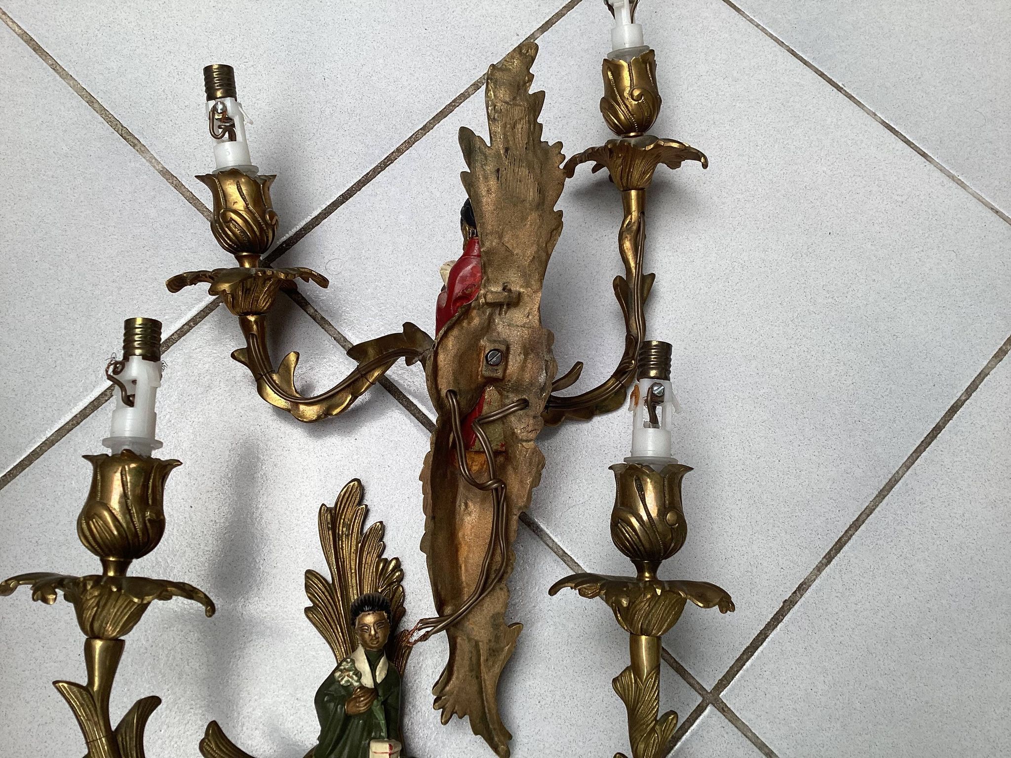 Paire d’applique au chinois en bronze 19ème