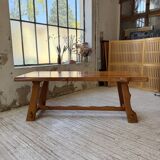 Aranjou farmhouse table in blond elm, 1950s