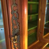 Vintage glass library in solid cherry