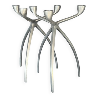 Aluminium tripod candle holders for De Bijenkorf, Netherlands 1970s