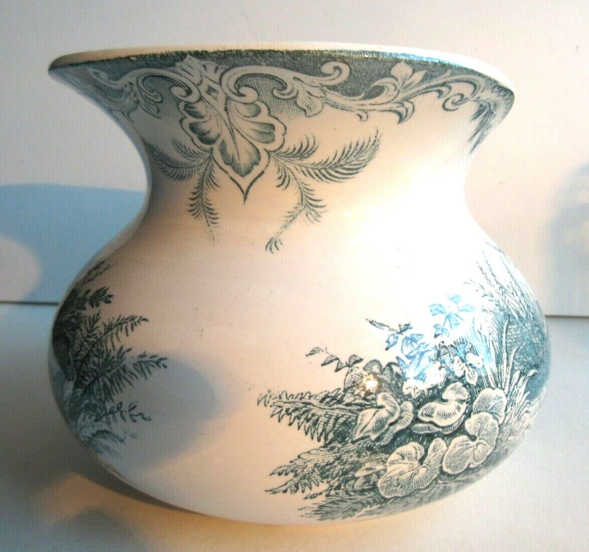 Toilet pitcher "chubby" in grey-blue, Les Canards de Sarreguemines