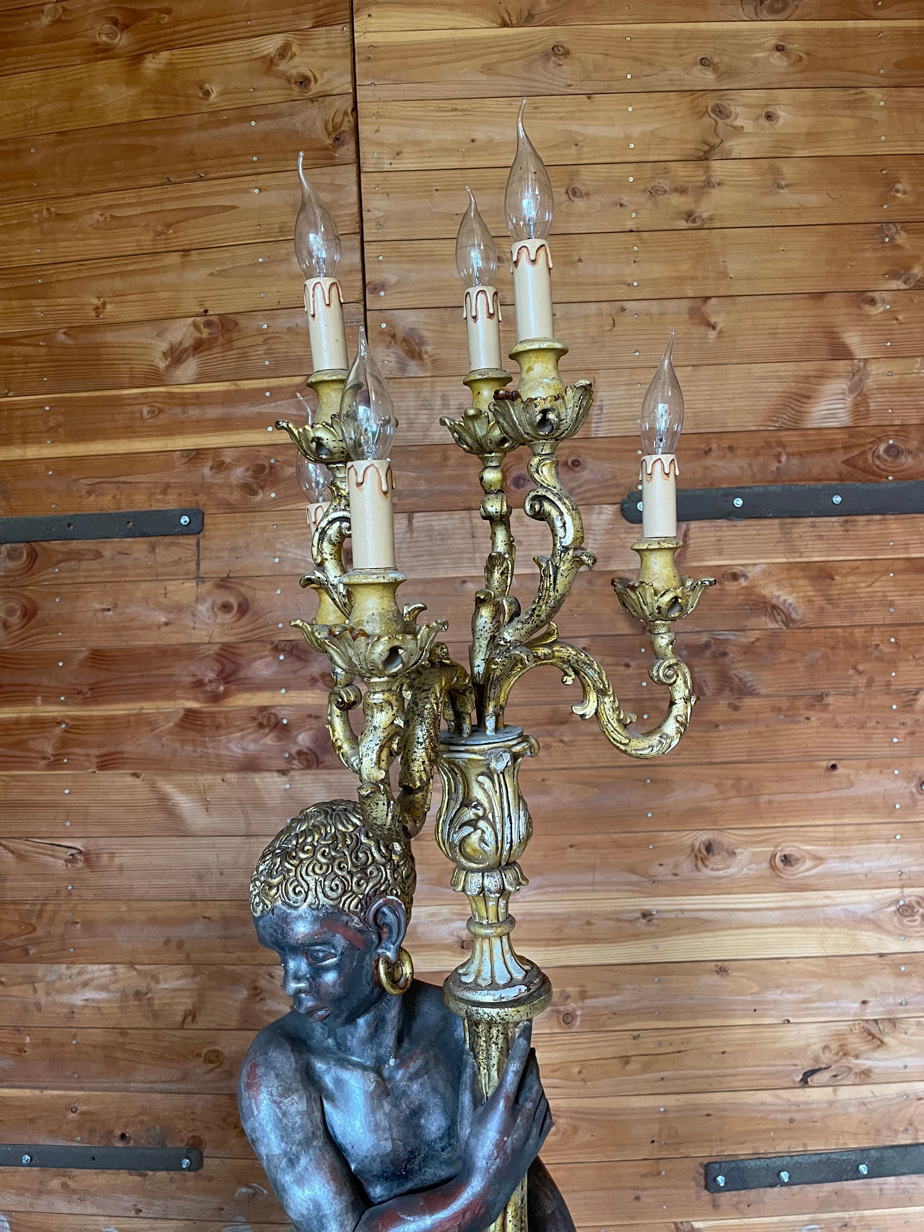 Nubian torch floor lamp