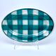 Vintage beige and green checkered service