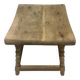 Pair of vintage stools in raw solid wood — Turned ball feet