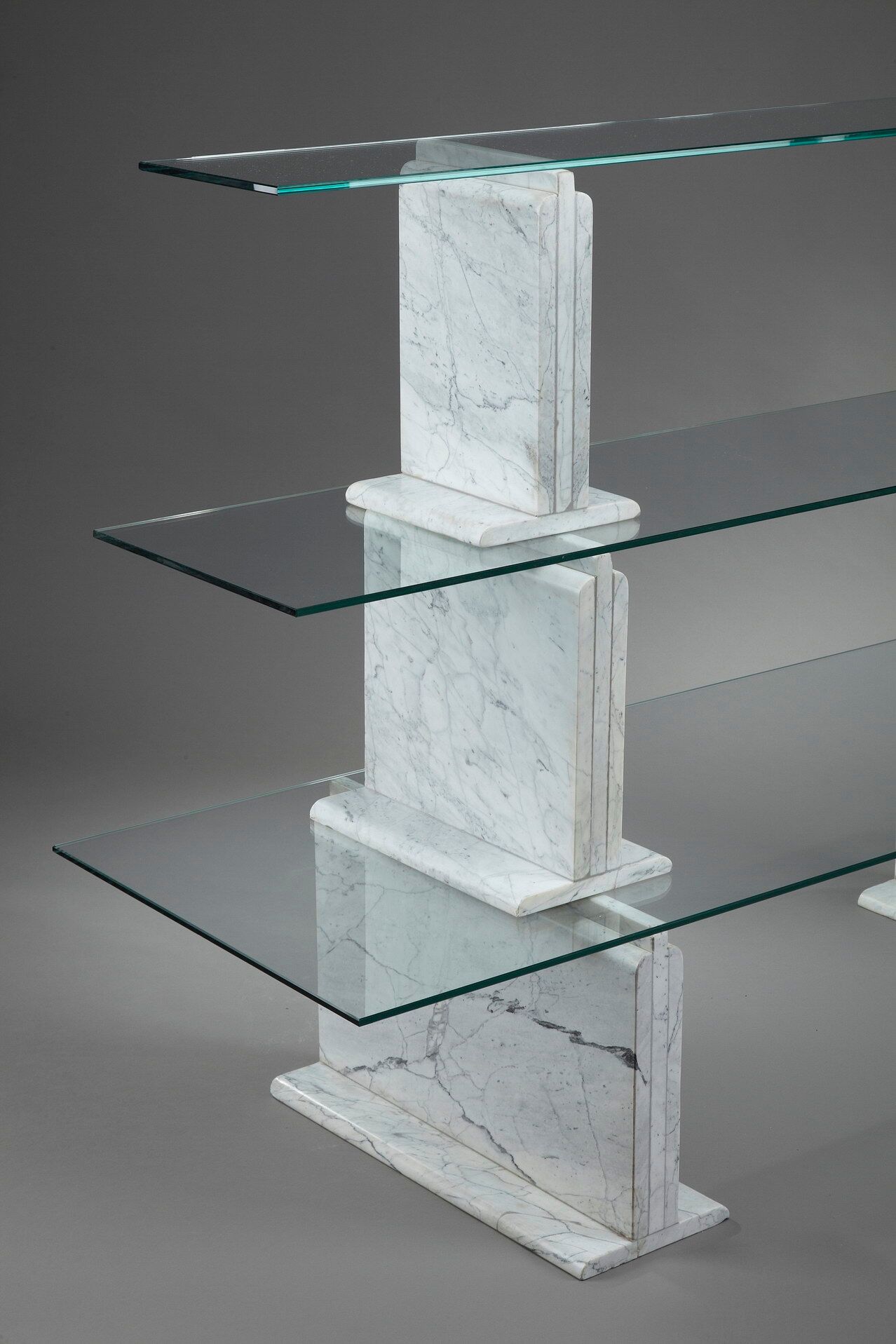 Carrara marble and glass library - 1970