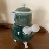 Tripod chocolate pot, Gien earthenware, vintage 60s
