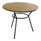 Tripod coffee table with a straw covering.