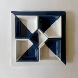 Hand-painted ceramic serving tray or aperitif platter