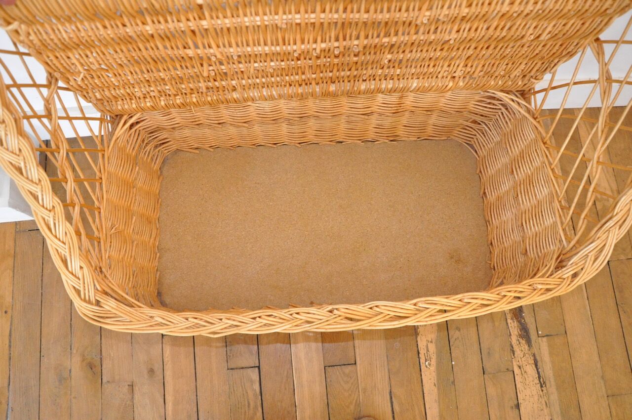 Rattan and wicker toy box