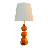 Vintage 70s design table lamp - pop art style - orange and metal