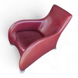 Fauteuil Montis / Gerard van den Berg / années 1990 / Cuir rouge bordeaux