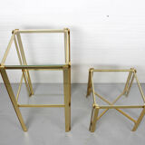 Pair of hollywood regency style side tables, 1970s