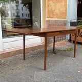 Table de salle à manger vintage des années 60 en teck extensible