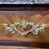 Louis XV style commode in marquetry from around 1920.