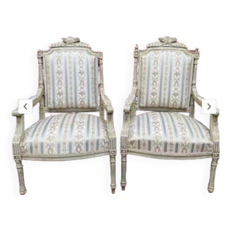 Paire de fauteuils Louis XVI