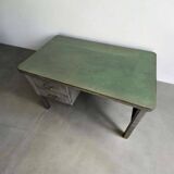 Vintage industrial steel desk/office with mint green top