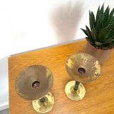 Chandeliers en laiton avec millésime vert foncé