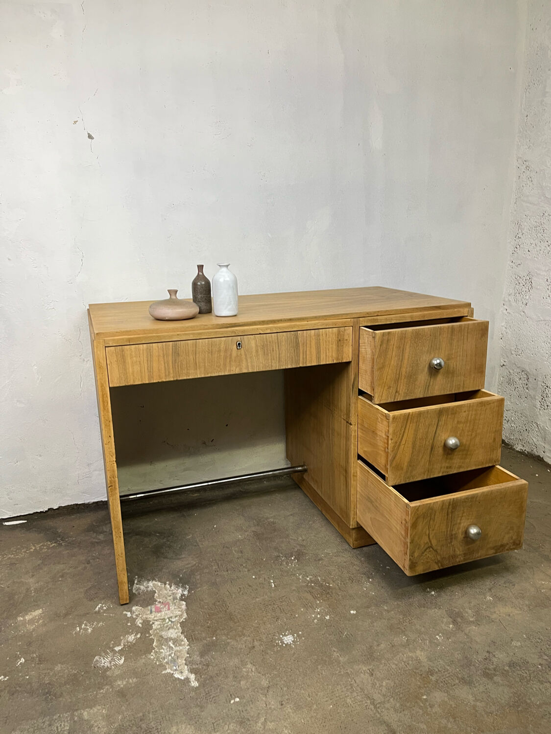 Bureau art déco 1930 placage de loupe