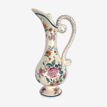 Vase aiguière ou cruche céramique delft signée h bequet pour jema