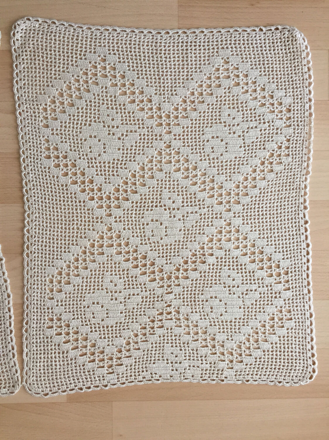 2 large crochet doilies