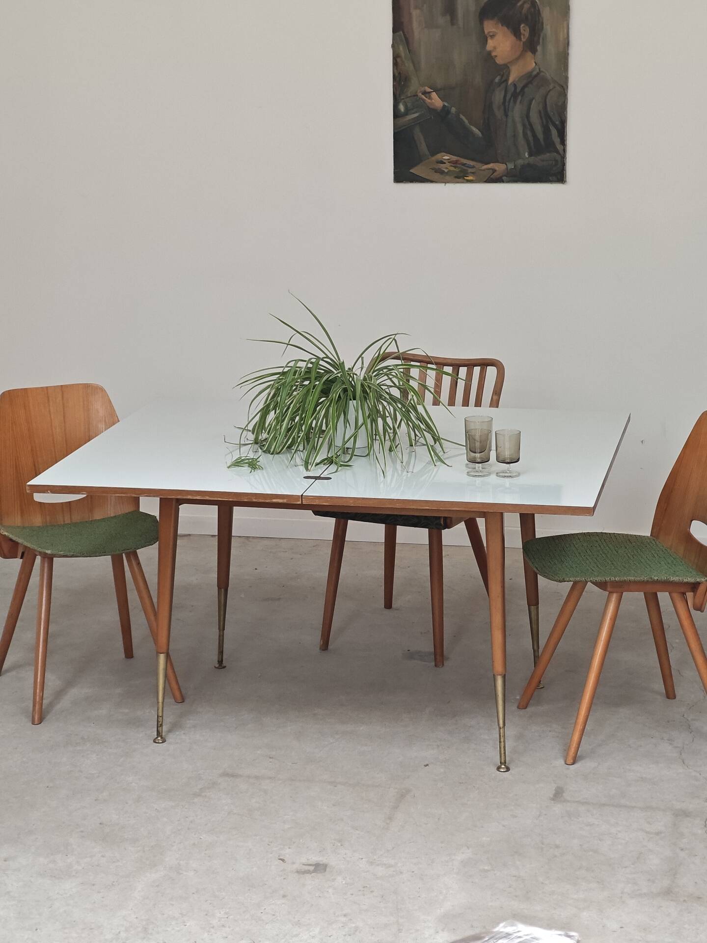 Coffee table, dining table for 6, East Germany.