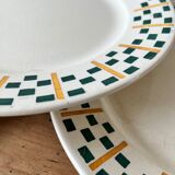 4 flat plates terre de fer h.b.c. earthenware model "chantilly"