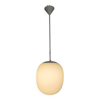 Lampe d'école vintage avec abat-jour en verre dépoli blanc, années 1950