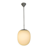 Vintage school lamp with frosted white glass shade, 1950s.
