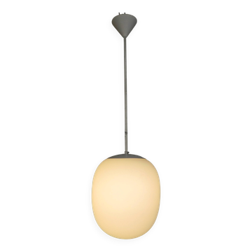 Vintage school lamp with frosted white glass shade, 1950s.