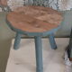 Blue tripod stool