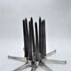 Design candle holder in silver metal, with 8 candles, modular spider