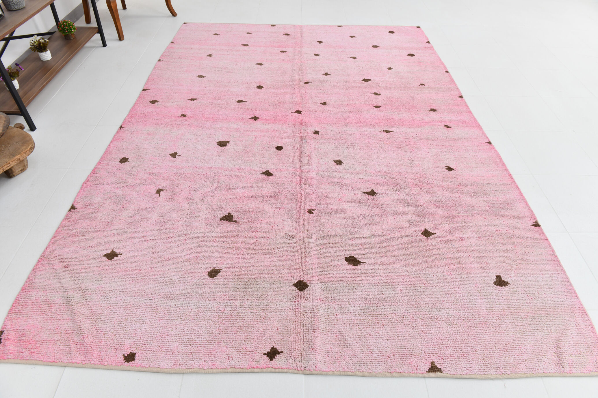 Tapis de chanvre rose poussiéreux 7x10, 212x301cm