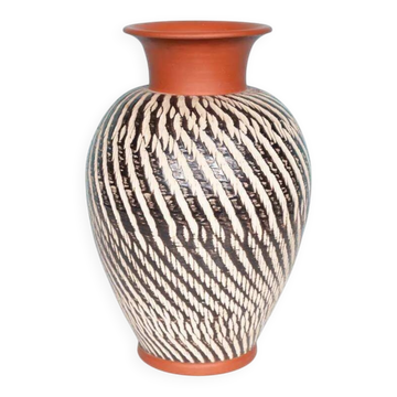 Vase en céramique minimaliste vintage Wekara sgraffito